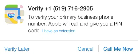Apple Maps Verify Business