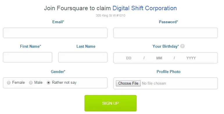 Claim Business on Foursquare