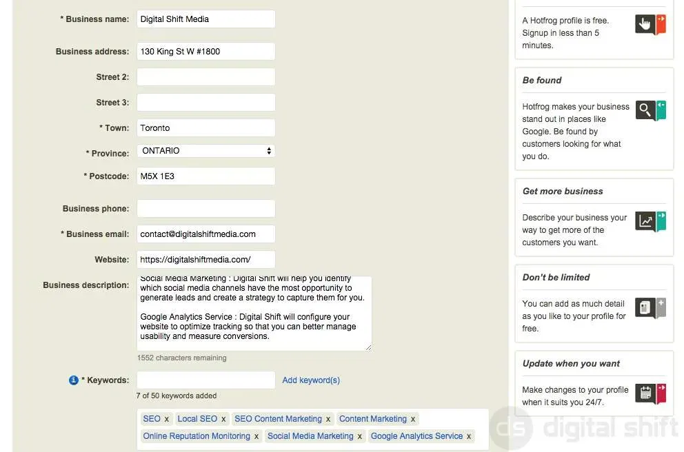 How to add your business to HotFrog.ca2
