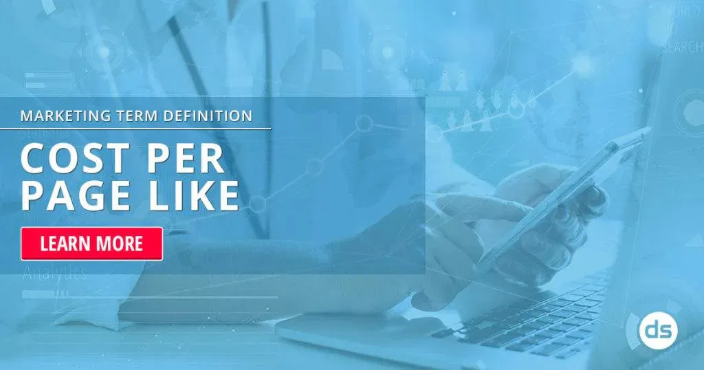 Digital marketing concept: person using a laptop with a graphic overlay displaying the term 