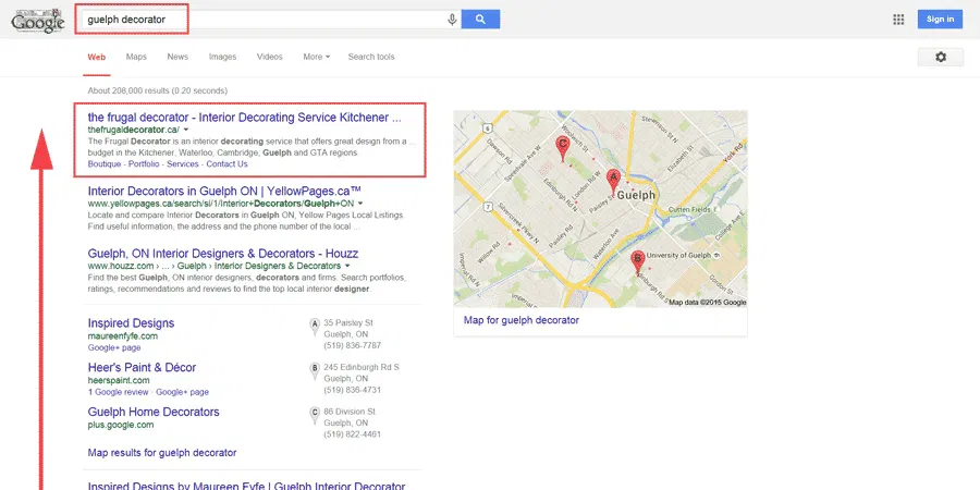guelph local seo case study