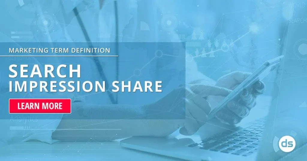 An informative graphic illustrating the concept of Search Impression Share in digital marketing.