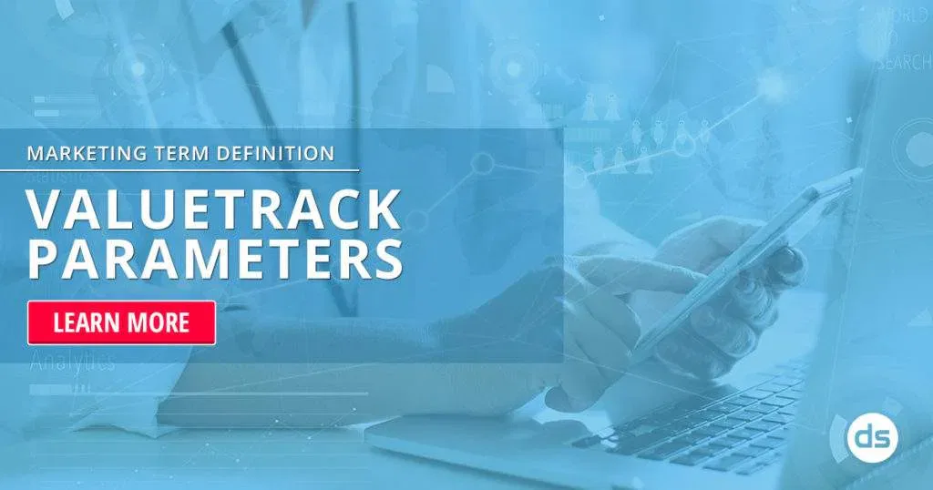 Digital marketing concept: a person working on a laptop with graphics related to analytics in the background, featuring the text 