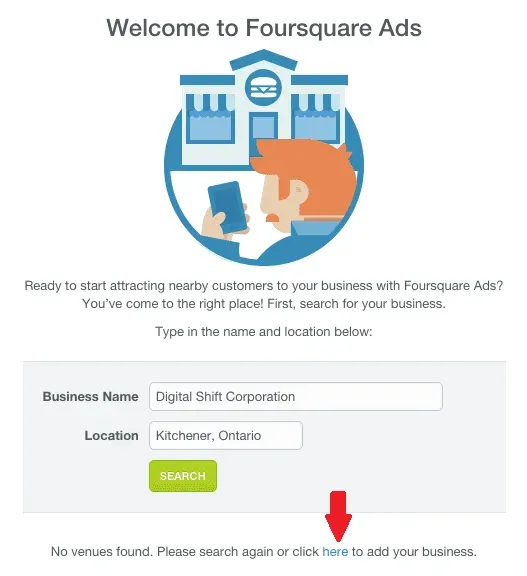 Add New Business Location to Foursquare