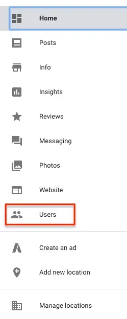  step 2 to add user to google my business