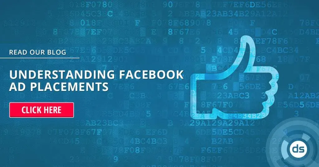 A digital advertisement inviting viewers to read a blog to understand Facebook ad placement, featuring a 