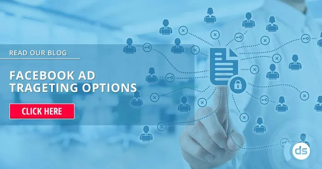 Promotional banner for a blog discussing Facebook Targeting Options with a call-to-action button.