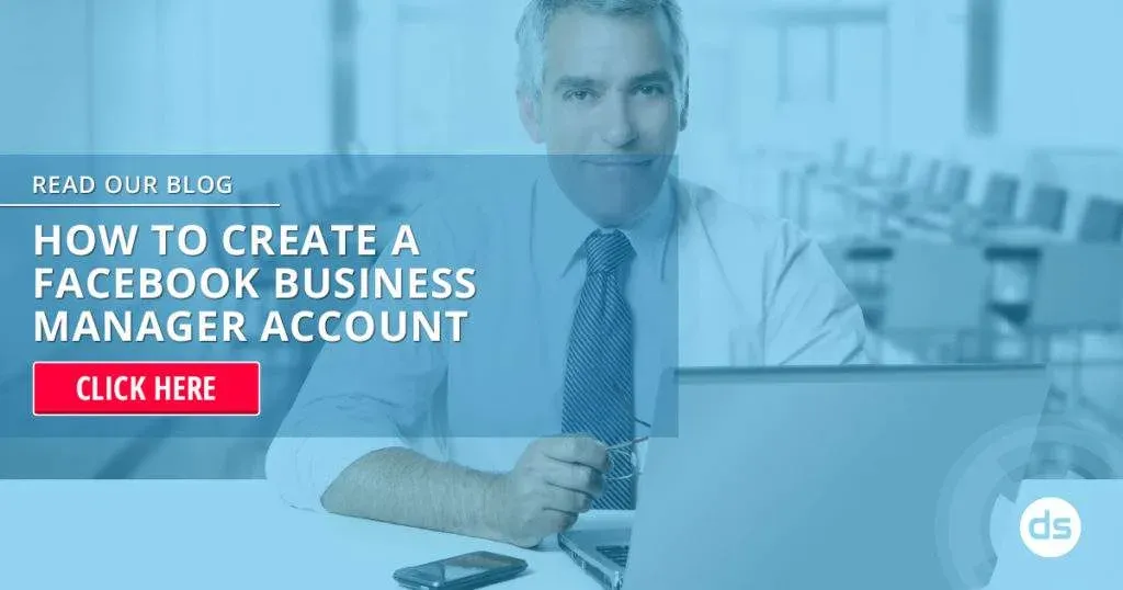 Businessman at a laptop with promotional text about 