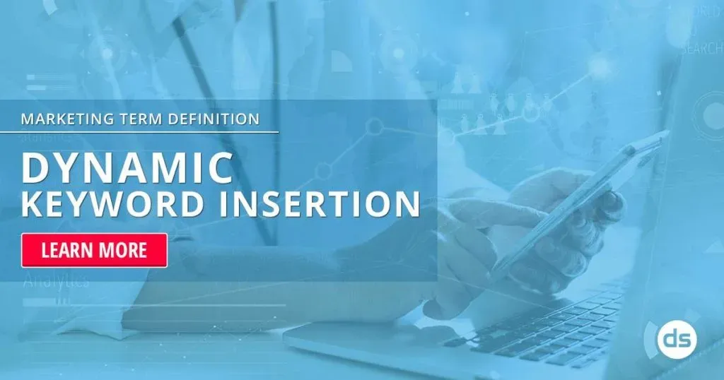 Marketing concept illustrated with a person using a digital tablet and the term 