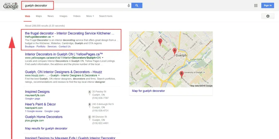 guelph local seo case study