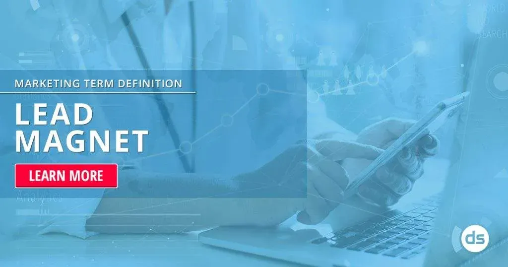 Digital marketing concept with a person using a smartphone and a 