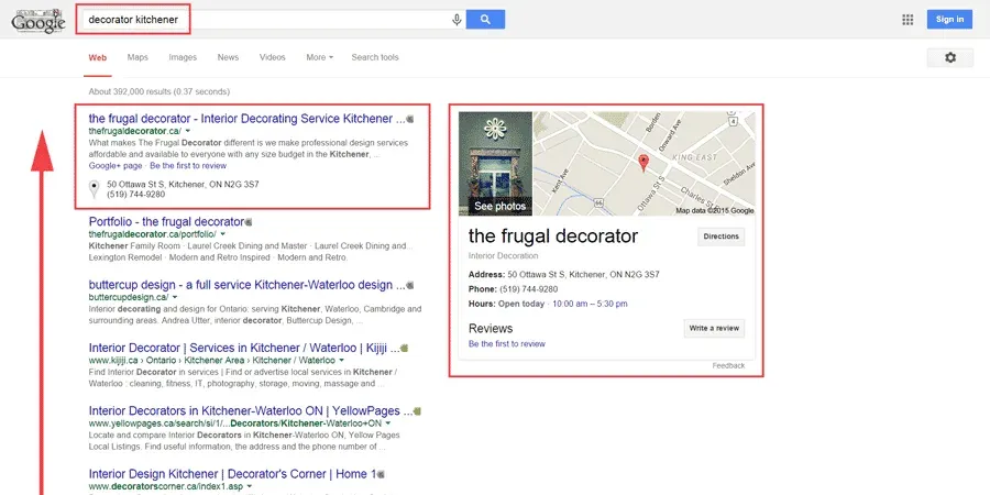 local seo case study kitchener ontario