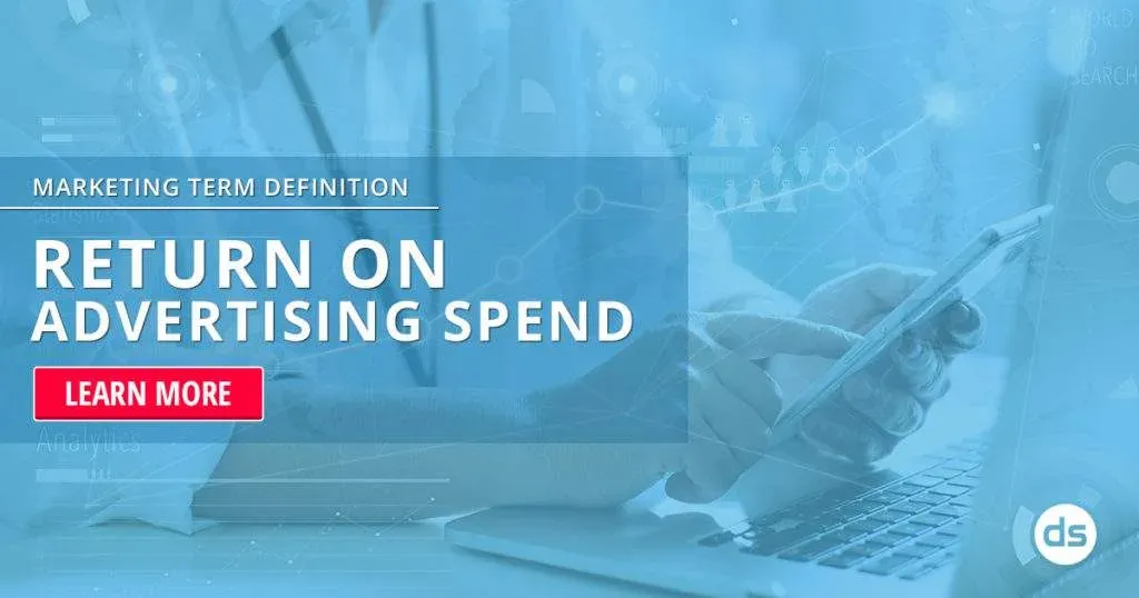 An advertisement for learning about return on advertising spend (ROAS) with AdWords, featuring a call to action button.