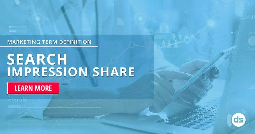 An informative graphic illustrating the concept of Search Impression Share in digital marketing.