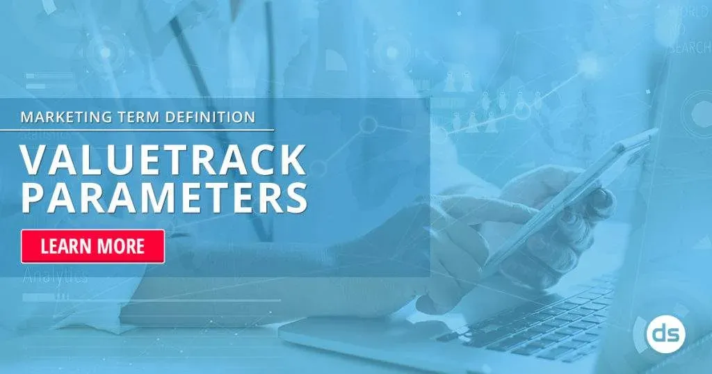 Digital marketing concept: a person working on a laptop with graphics related to analytics in the background, featuring the text 