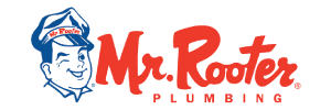 Logo of mr. rooter plumbing featuring a smiling man wearing a plumber's cap.