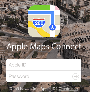 Apple Maps sign in