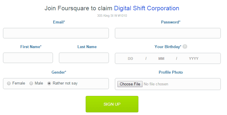 Claim Business on Foursquare