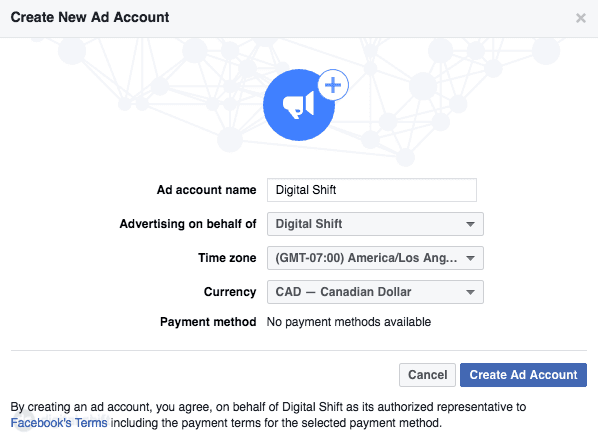 How To Create A Facebook Ad Account Step 2