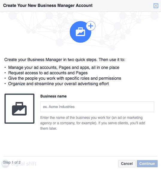 How To Create a Facebook Business Manager Account Step 3