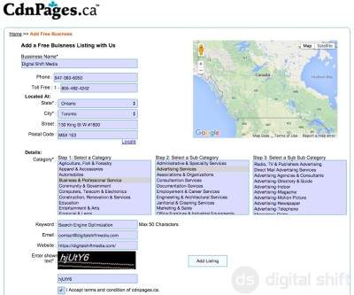 How to add your free listing to CdnPages.ca-2